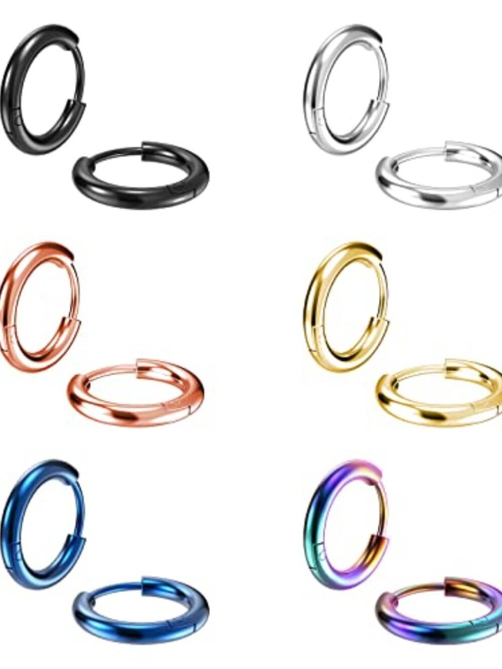 316L Surgical Stainless Steel Small Hoop Earrings 8mm 10mm 12mm 14mm Hypoallerge